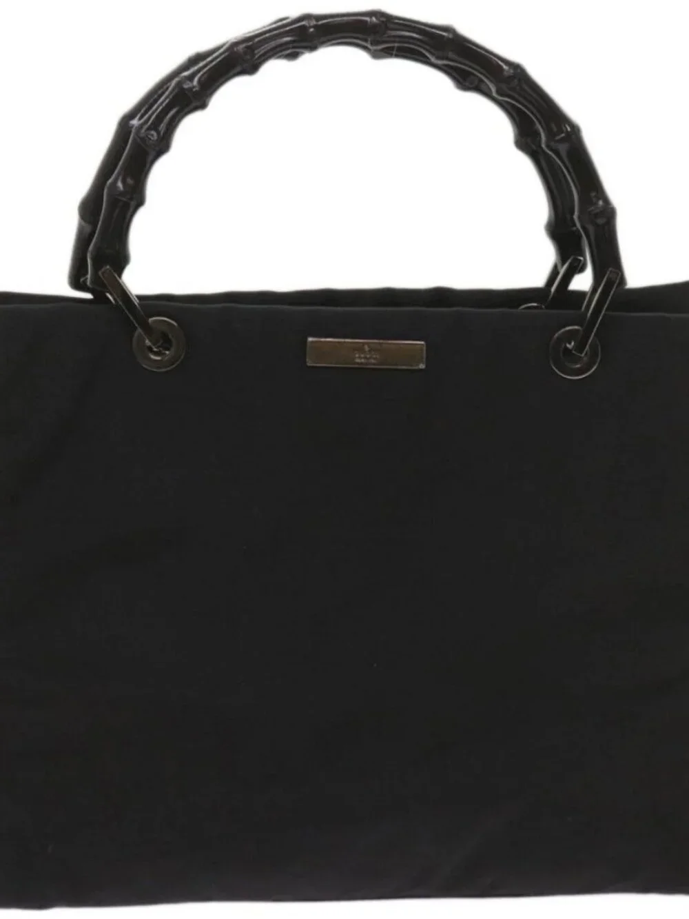 GUCCI Bamboo Hand Bag Canvas Black 002 1016 Auth ep3520